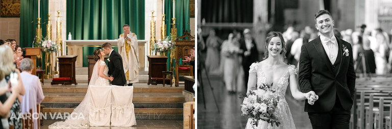 21 wedding kiss sacred heart catholic church(pp w768 h253) - Noelle + Mark | Longue Vue Club Wedding Photos