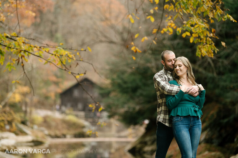 03 mcconnells mill engagement in fall(pp w768 h511) - Kait + Connor | McConnells Mill State Park Engagement Photos