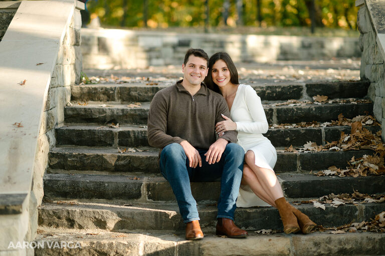 25 schenley park engagement steps(pp w768 h511) - Meredith + LJ | Phipps Conservatory and Schenley Park Engagement Photos