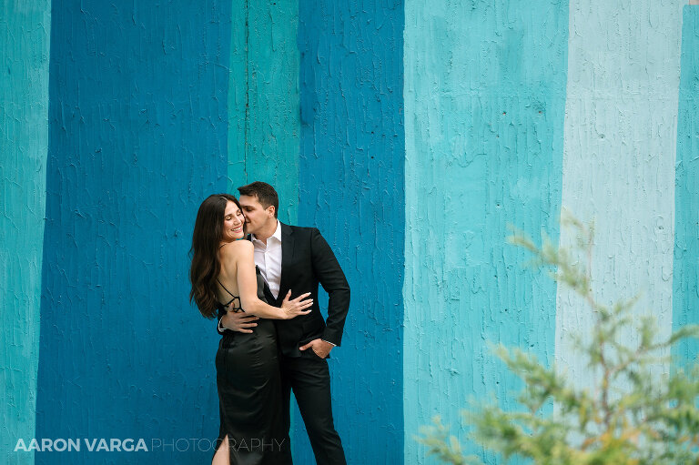 12 downtown pittsburgh blue wall engagement(pp w768 h511) - Meredith + LJ | Downtown Pittsburgh and North Shore Engagement Photos