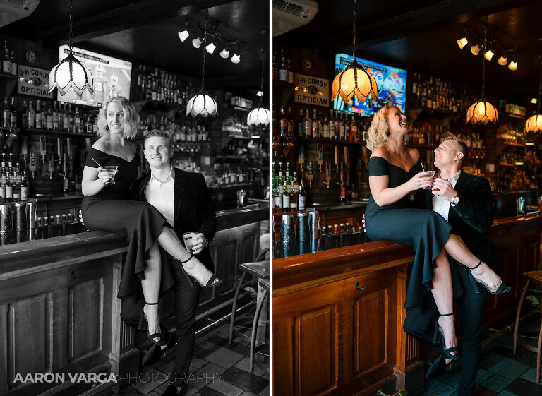 05 fun bar theme engagement session(pp w768 h561) - Kassandra + Nate | Cocktail Bar and North Shore Engagement Photos