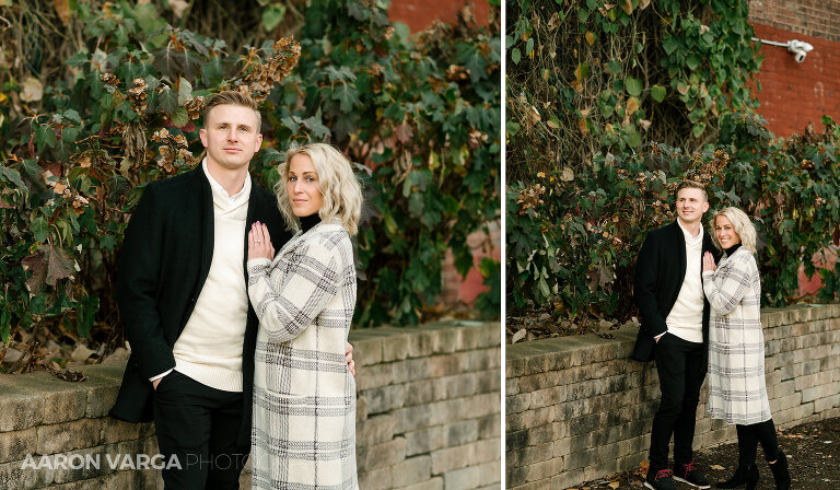 13 downtown pittsburgh ivy wall(pp w768 h448) - Kassandra + Nate | Cocktail Bar and North Shore Engagement Photos