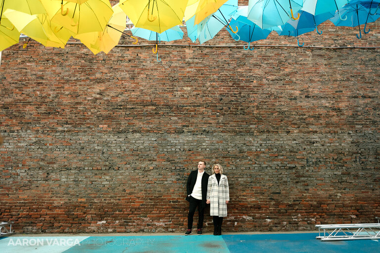 21 downtown pittsburgh umbrellas engagement(pp w768 h511) - Kassandra + Nate | Cocktail Bar and North Shore Engagement Photos