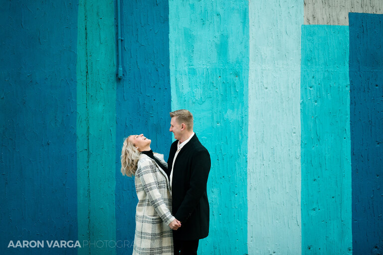 24 blue wall downtown pittsburgh(pp w768 h511) - Kassandra + Nate | Cocktail Bar and North Shore Engagement Photos
