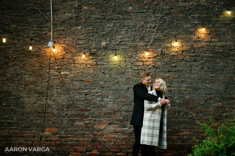 25 downtown pittsburgh holiday lights engagement(pp w768 h511) - Kassandra + Nate | Cocktail Bar and North Shore Engagement Photos