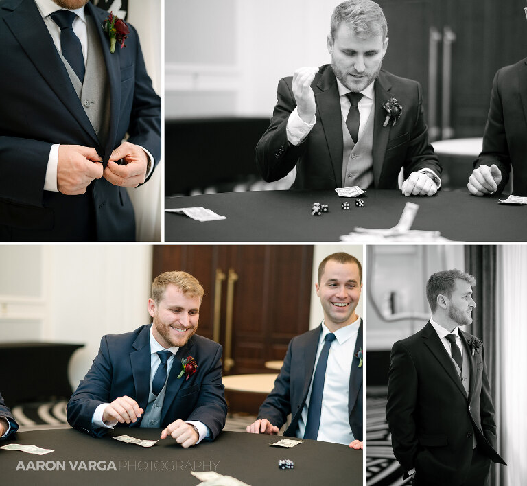 08 hotel monaco groom playing poker 1(pp w768 h708) - Brenna + Garrett | Energy Innovation Center Wedding Photos