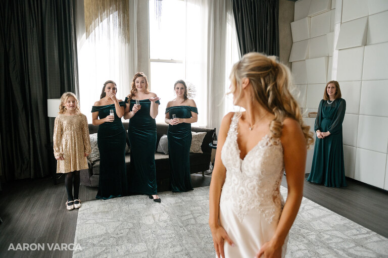 12 renaissance hotel pittsburgh first look bridesmaids(pp w768 h511) - Ashley + Jordan | Renaissance Pittsburgh Hotel Wedding Photos