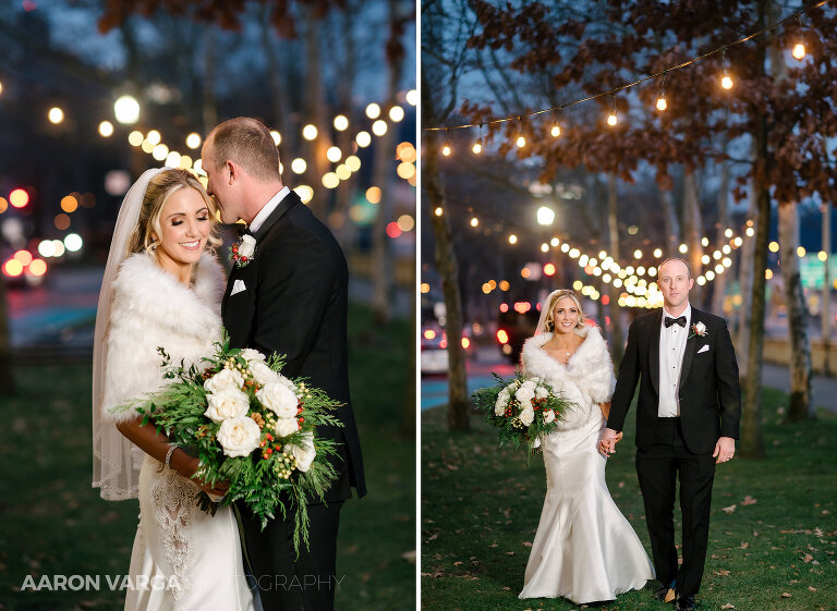35 winter wedding christmas lights(pp w768 h561) - Ashley + Jordan | Renaissance Pittsburgh Hotel Wedding Photos