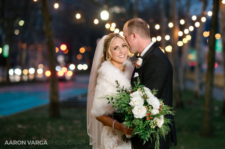 36 nighttime wedding photography christmas(pp w768 h511) - Ashley + Jordan | Renaissance Pittsburgh Hotel Wedding Photos