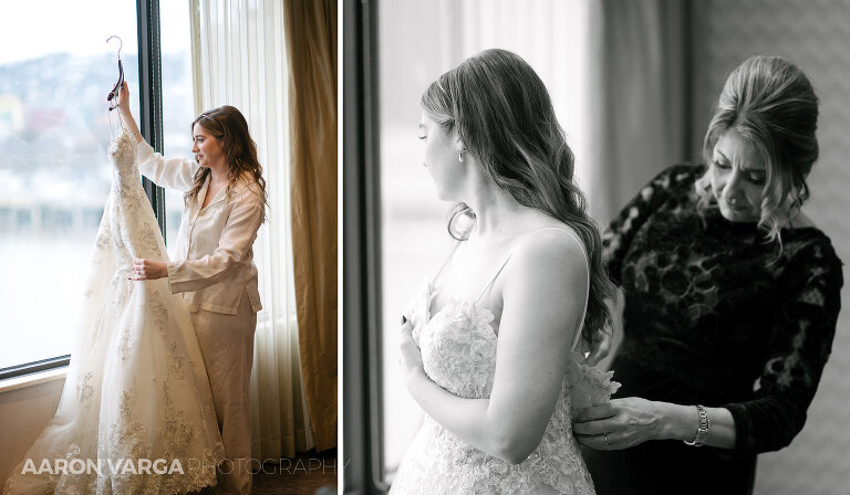 05 sheraton station square bride getting ready(pp w768 h448) - Abigail + George | Le Mont Restaurant Wedding Photos