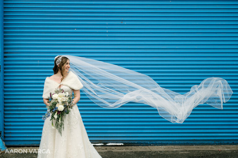 22 bridal veil wind photo(pp w768 h511) - Abigail + George | Le Mont Restaurant Wedding Photos