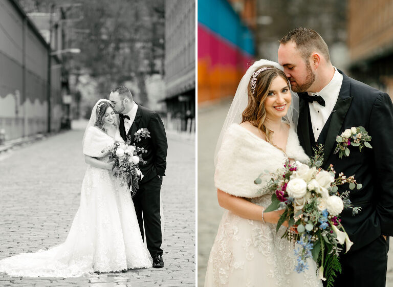 23 bride groom portrait south side(pp w768 h561) - Abigail + George | Le Mont Restaurant Wedding Photos
