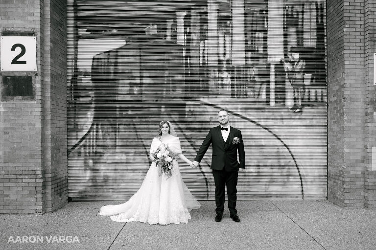28 graffiti garage door wedding photos(pp w768 h511) - Abigail + George | Le Mont Restaurant Wedding Photos