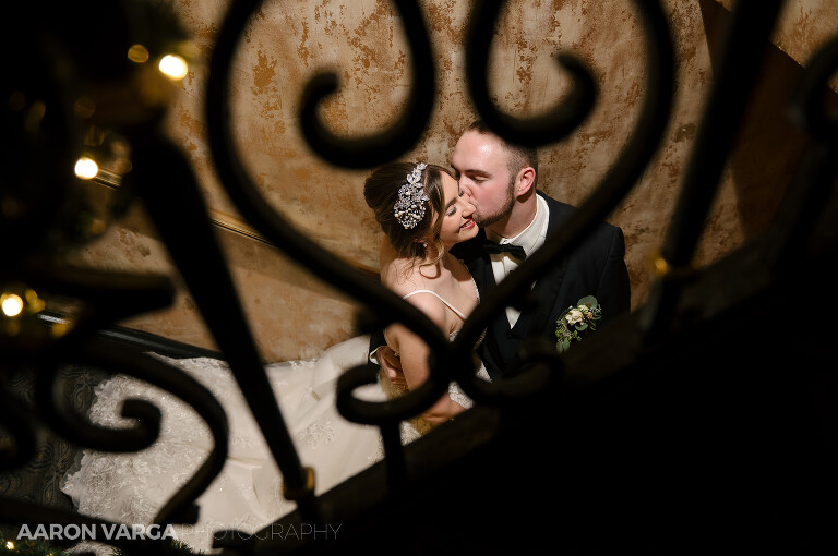 51 lemont wedding stairs photos(pp w768 h510) - Abigail + George | Le Mont Restaurant Wedding Photos