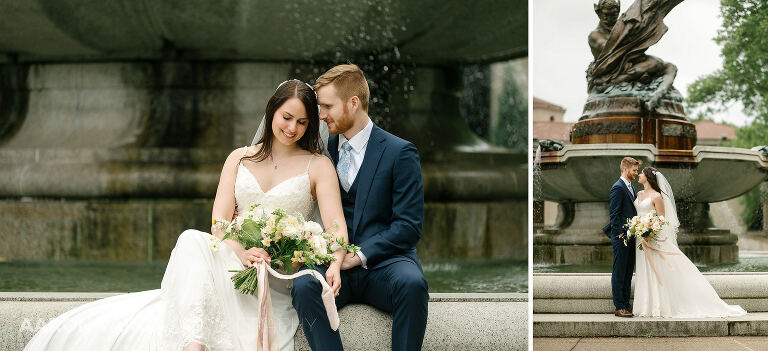 19 frick fine art fountain wedding(pp w768 h351) - Adriana + Chris | Phipps Conservatory Wedding Photos