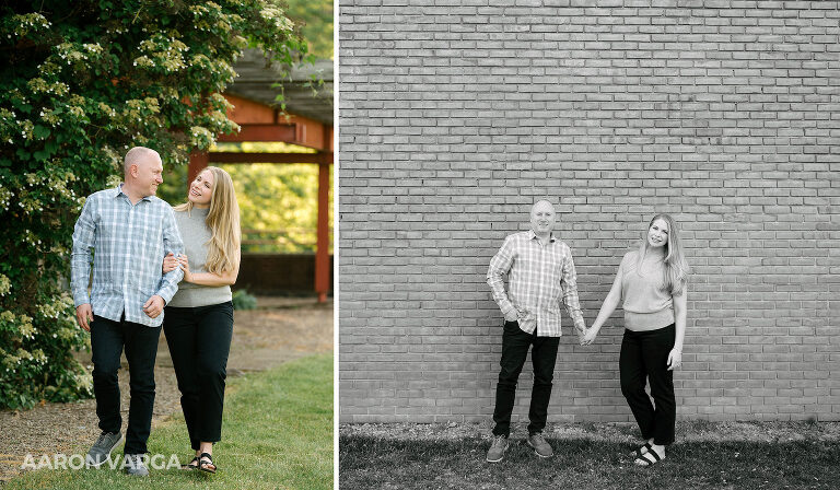 08 washingtons landing brick wall(pp w768 h448) - Steph + Ryan | Washington's Landing Engagement Photos
