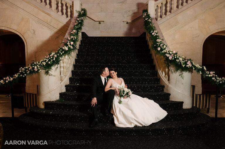54 renaissance hotel stairs wedding photo(pp w768 h511) - Katie + Shane | Renaissance Pittsburgh Hotel Wedding Photos