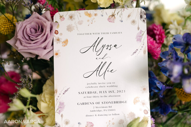 01 gardens of stonebridge wedding invite(pp w768 h511) - Alyssa + Allie | Gardens of Stonebridge Wedding Photos