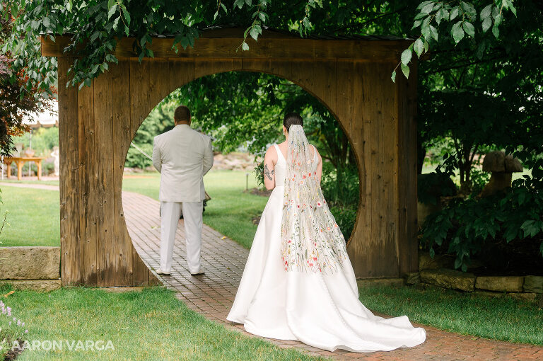08 gardens of stonebridge first look(pp w768 h510) - Alyssa + Allie | Gardens of Stonebridge Wedding Photos