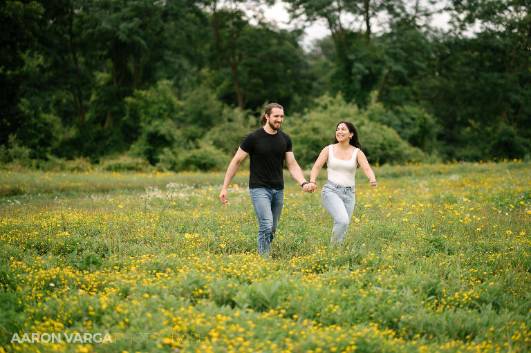 27 engagement photos running in field(pp w768 h511) - Maria + Daniel | North Park Engagement Photos