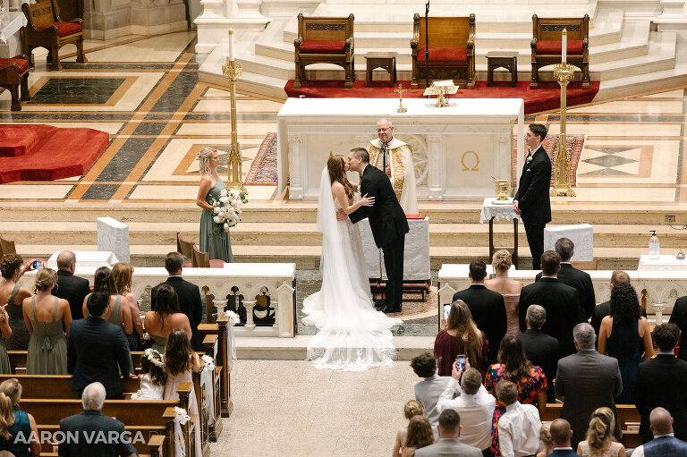 16 st paul cathedral wedding first kiss(pp w768 h511) - Amanda + Andrew | Soldiers & Sailors Memorial Hall Wedding Photos