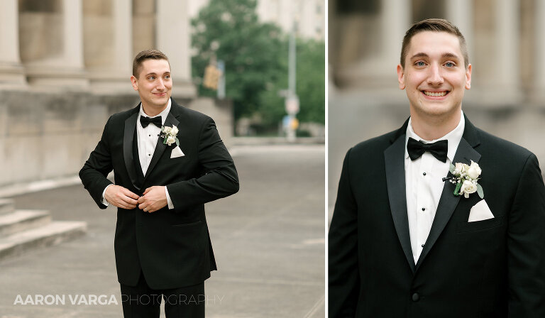 35 groom portrait(pp w768 h448) - Amanda + Andrew | Soldiers & Sailors Memorial Hall Wedding Photos
