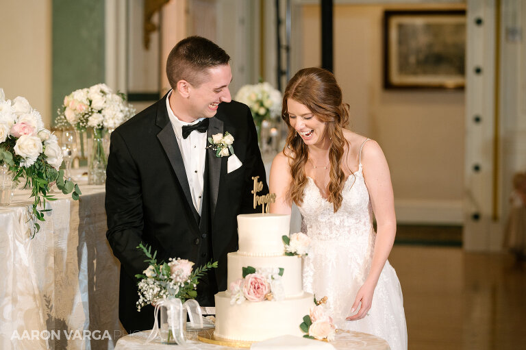 58 soldiers and sailors wedding cake cutting(pp w768 h511) - Amanda + Andrew | Soldiers & Sailors Memorial Hall Wedding Photos