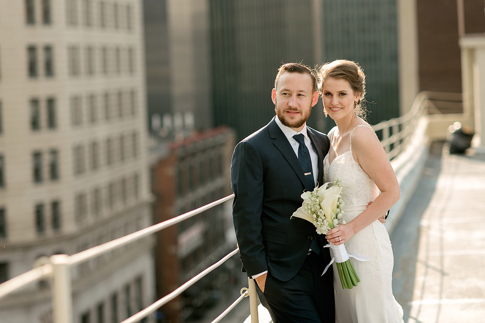 Renaissance Hotel rooftop wedding portrait